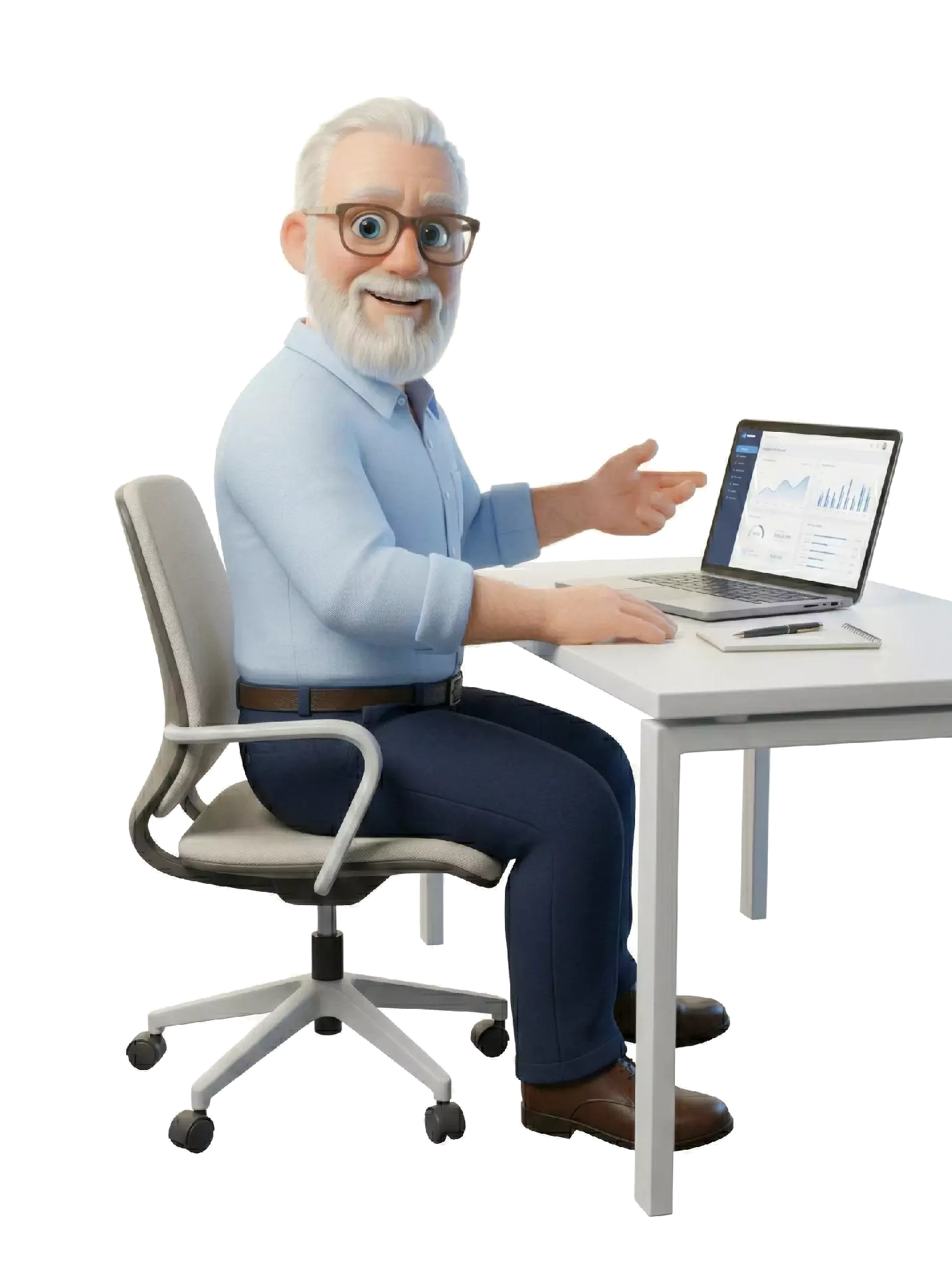 Paul Hughes White Beard Solutions Blue Shirt Guy 13.