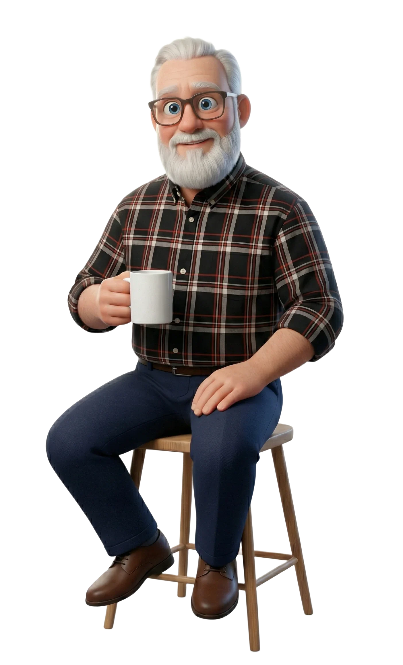 Paul Hughes White Beard Solutions Plaid Shirt Guy 15 transparent.