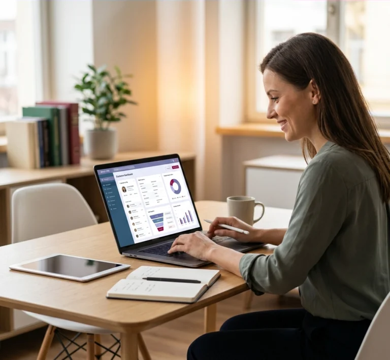 How a Simple CRM Turns Chaos Into Customers Kingsville business owner using a Smart Digital Doorway and CRM to organize customer leads in the Windsor-Essex region